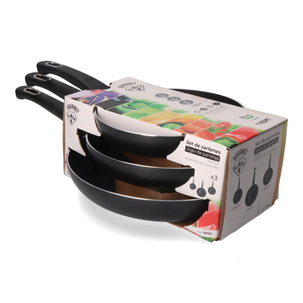 SET 3 SARTENES ANTIADHERENTES "BASIC LINE" GOURMET KITCHEN - Imagen 2