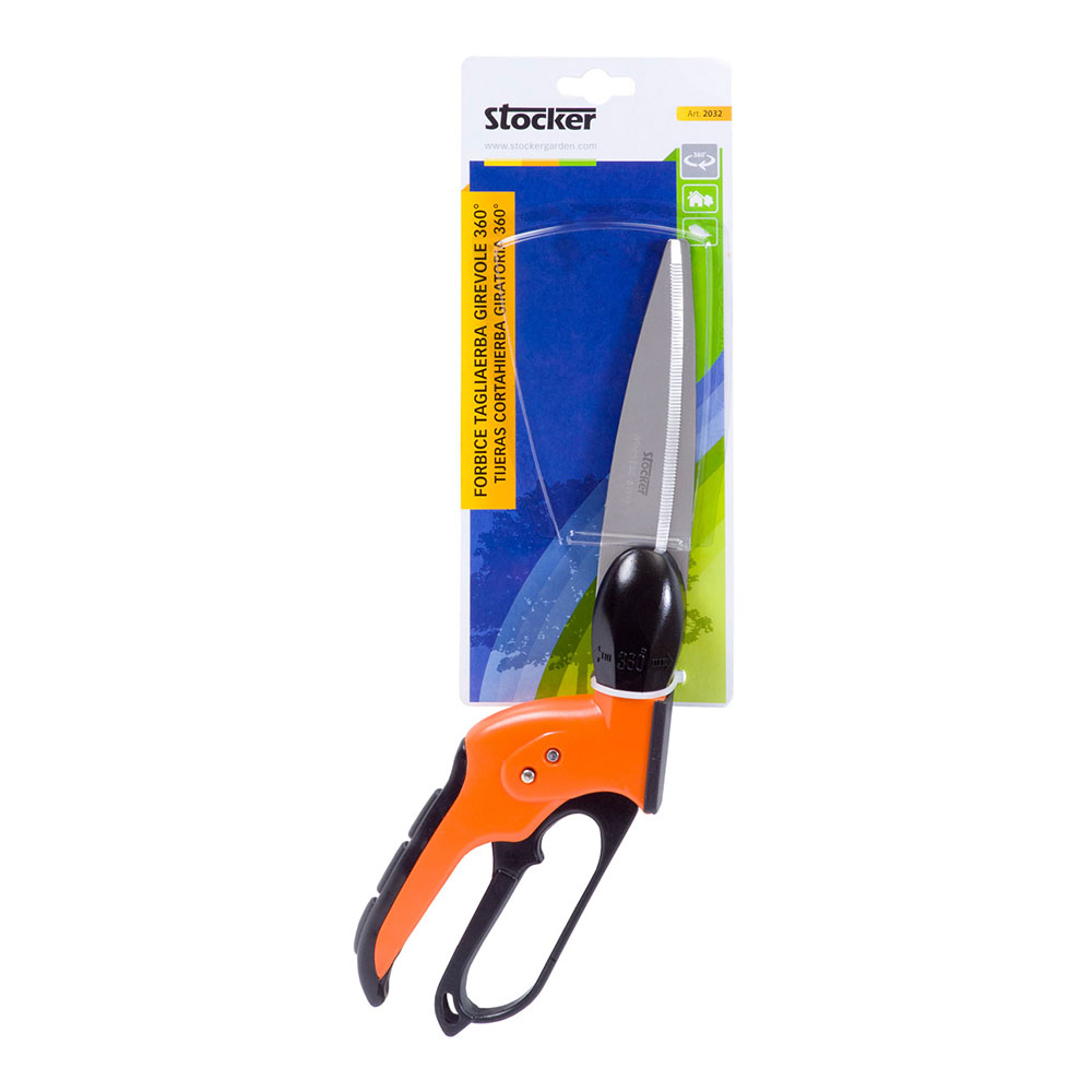 TIJERA CORTACÉSPED GIRATORIA 360° LONGITUD: 34cm. STOCKER