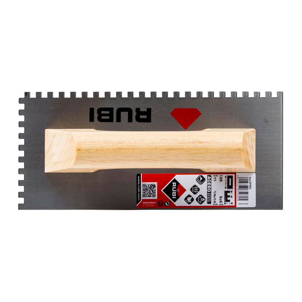 PEINE ACERO 28cm. (6x6) MANGO MADERA CERRADO 65982 RUBI