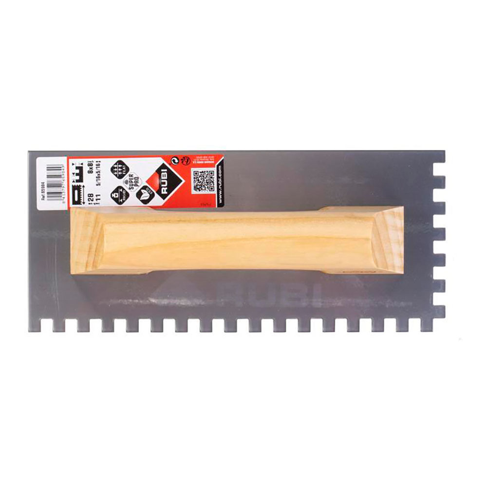 PEINE ACERO 28cm. (8x8) MANGO MADERA CERRADO 65984 RUBI