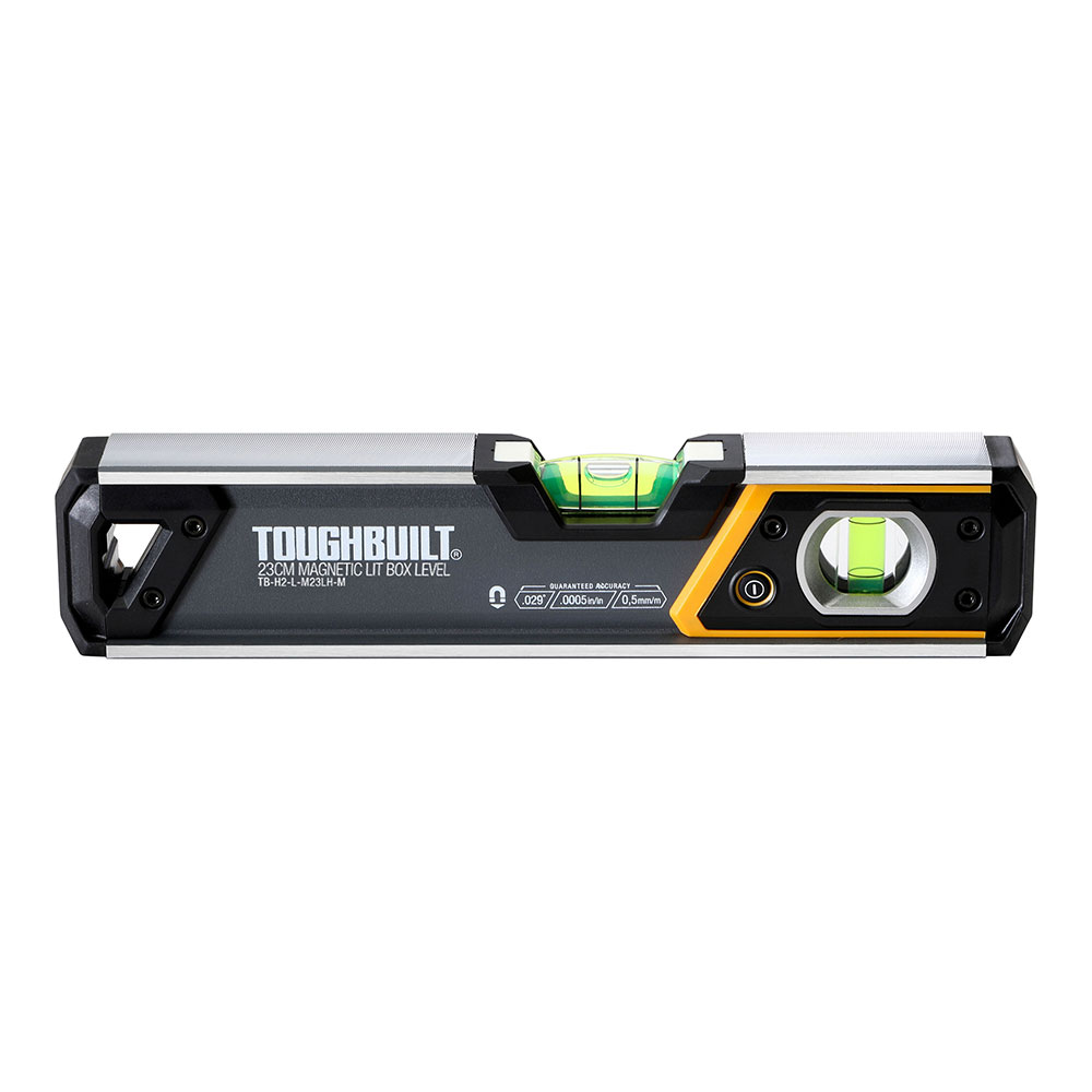 NIVEL MAGNÉTICO TUBULAR BURBUJA ILUMINADA DE 23cm TB-H2-L-M23-LH-M TOUGHBUILT