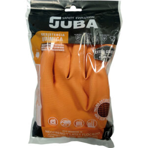 GUANTE DE TRABAJO LÁTEX/NEOPRENO NARANJA TALLA 6 JUBA