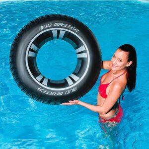 FLOTADOR HINCHABLE. MODELO RUEDA. COLOR NEGRO Ø91cm