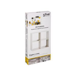 ESTANTERIA MADERA COLOR BLANCO PARA 4 CAJAS ORGANIZADORAS 67.6x32x67.6cm ASTIGARRAGA