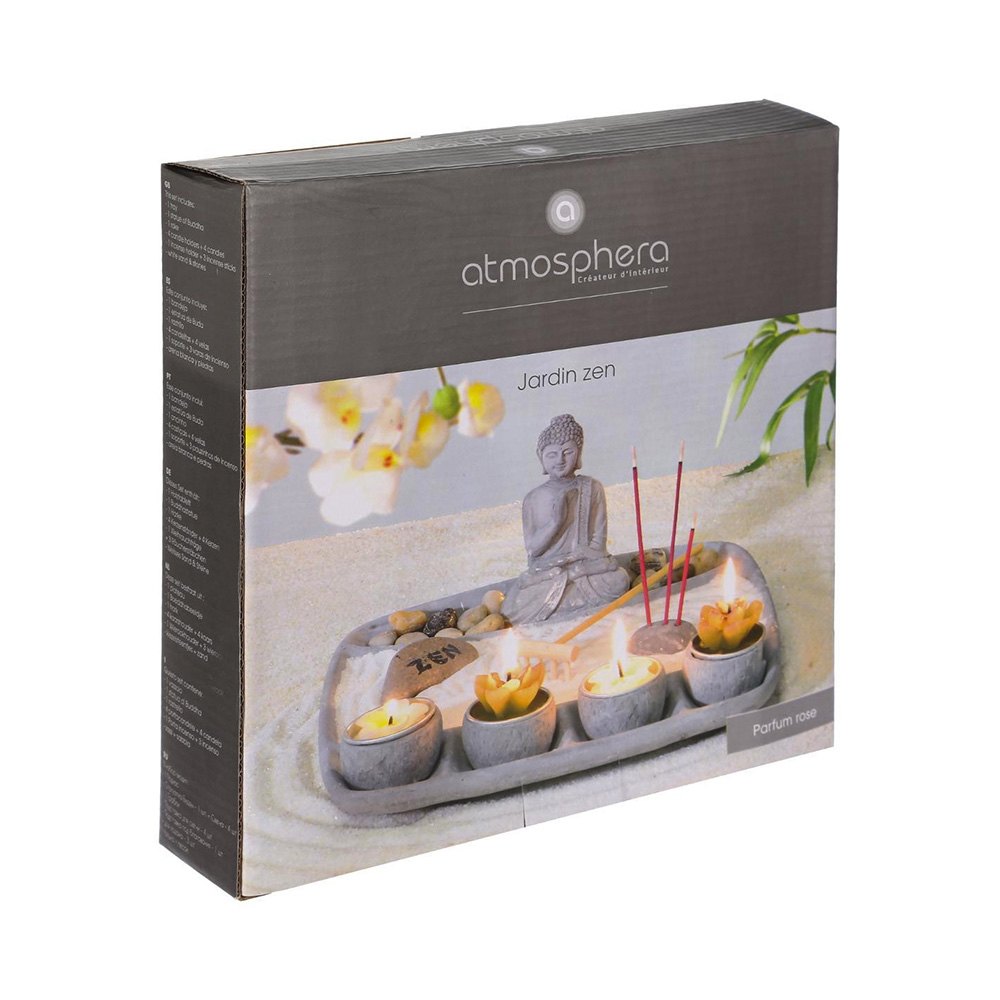 JARDÍN ZEN CEMENTO GRIS 24x24x12cm