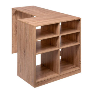 ESCRITORIO DE MADERA CON ALMACENAJE COLOR NATURAL 110x75x69cm