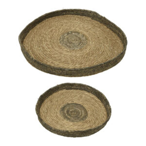 SET 2 MACETEROS DE ESPARTO REDONDOS Ø35x4cm Y Ø50x4cm MEDIDAS SURTIDAS