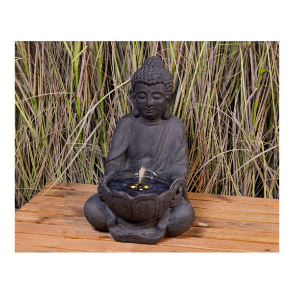 FUENTE BUDA SOLAR. LUZ CÁLIDA. 29,5x28x45cm
