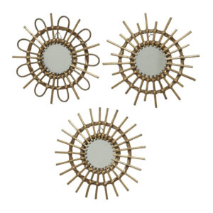 ESPEJO DE MIMBRE Ø40x2,5cm COLORES / MODELOS SURTIDOS