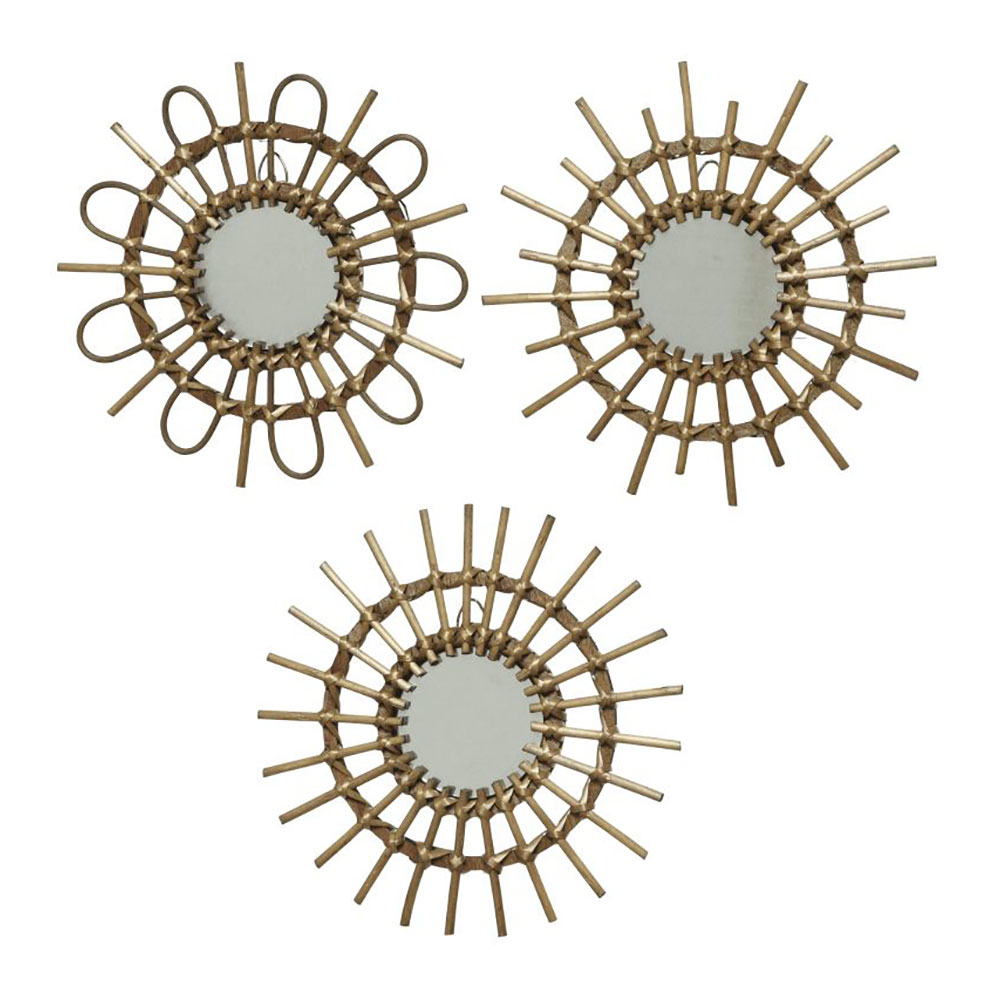 ESPEJO DE MIMBRE Ø40x2,5cm COLORES / MODELOS SURTIDOS