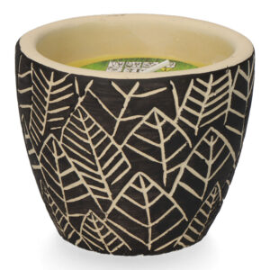 VELA CITRONELA DE TERRACOTA "HOJAS" COLORES SURTIDOS