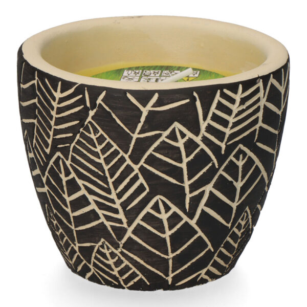 VELA CITRONELA DE TERRACOTA "HOJAS" COLORES SURTIDOS