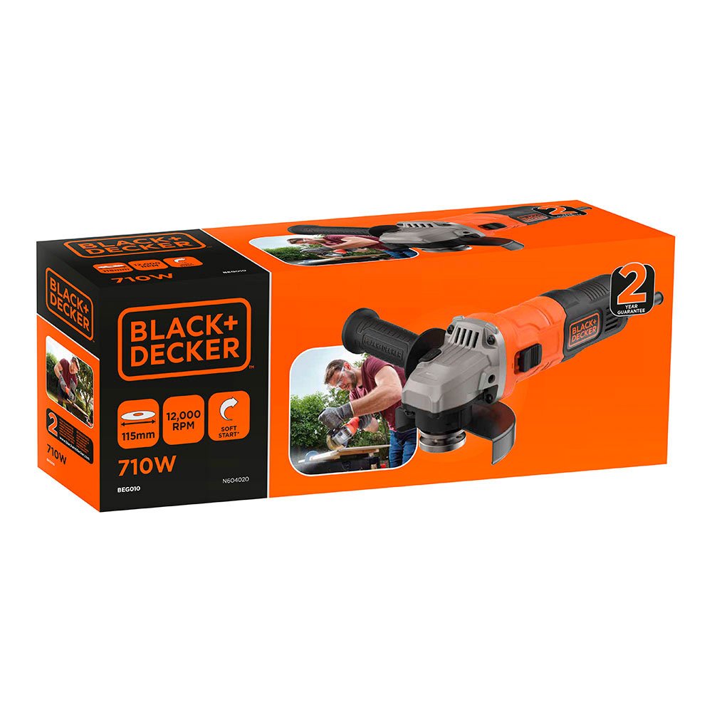 MINI AMOLADORA 710W Ø115mm BEG010-QS BLACK+DECKER - Imagen 3