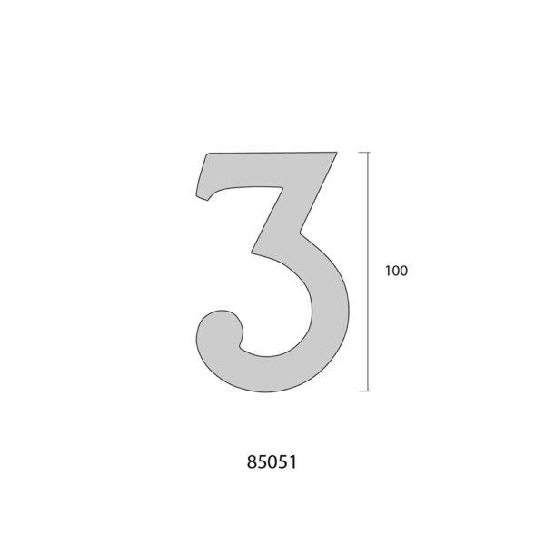 NUMERO 9 NIQUEL MATE 10cm FIJACION INVISIBLE - Imagen 2