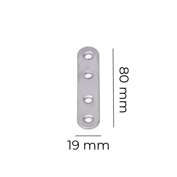 PLACA ACERO INOX 80x19x2mm