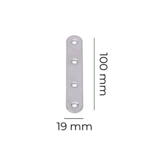 PLACA ACERO INOX 100x19x2mm