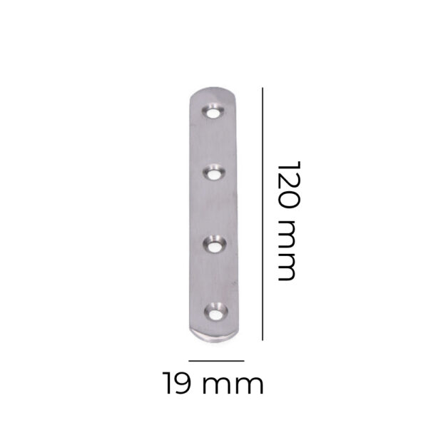 PLACA ACERO INOX 125x19x2mm