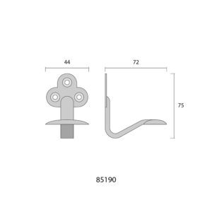 COLGADOR SIMPLE ZINC LACADO BLANCO 7 x 7cm