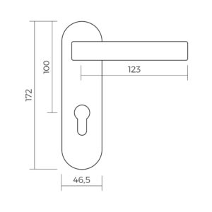 MANILLA DE NYLON PARA PUERTAS CORTAFUEGOS 172x46.5mm