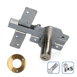 CERROJO DE SUPERFÍCIE NÍQUEL CON CILINDRO REDONDO SEGURIDAD Y PESTILLO APERTURA