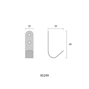 PERCHA SIMPLE ACABADO INOX. MATE