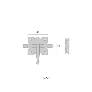 PASADOR RUSTICO NEGRO 40mm EN CARTÓN COLGANTE EDM