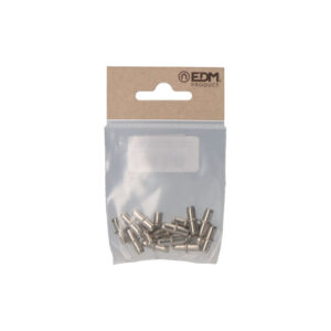 PACK 16 unid. PORTA-ESTANTE DE HIERRO REDONDO Nº 5 NIQUEL EDM