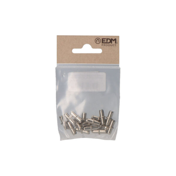 PACK 16 unid. PORTA-ESTANTE DE HIERRO REDONDO Nº 5 NIQUEL EDM