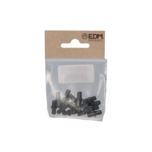 PACK 16 unid. PORTA-ESTANTE DE HIERRO REDONDO Nº 5 NEGRO EDM
