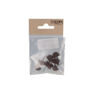 PACK 8 unid. PORTA-ESTANTE SEMI REDONDO PEQUEÑO MARRON EDM