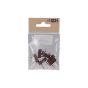PACK 6 unid. TOPE ARMARIO 2 PUNTAS 7x18mm MARRON EDM