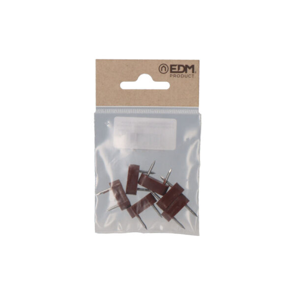 PACK 6 unid. TOPE ARMARIO 2 PUNTAS 7x18mm MARRON EDM
