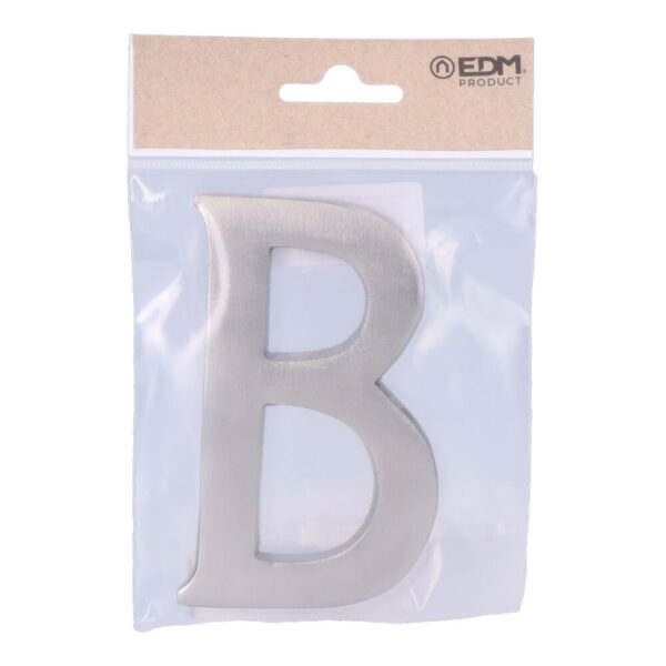 LETRA B NIQUEL MATE 10cm  FIJACIÓN INVISIBLE EDM