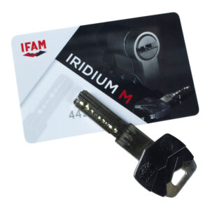 CILINDRO IRIDIUM M IRM3535L LATÓN 70mm (35+35mm) LEVA LARGA 15mm. CON 5 LLAVES DE SEGURIDAD. IFAM