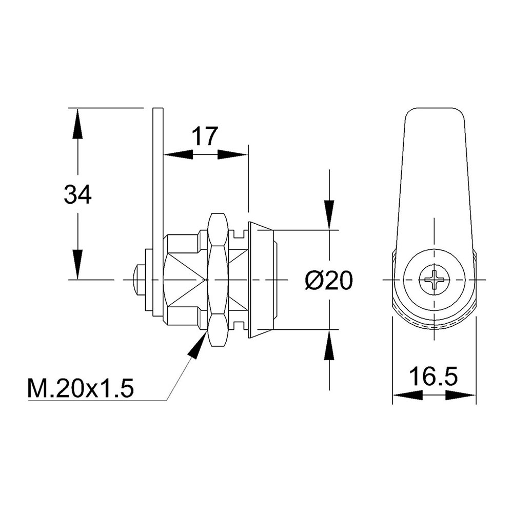 CERRADURA 111 A. NIQUEL. LENGÜETA RECTA DE 34mm. CON 2 LLAVES. IFAM - Imagen 3