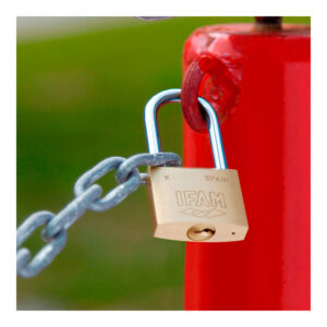 CANDADO K40. LATÓN. 40mm. CON 2 LLAVES. ARCO NORMAL. IFAM