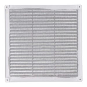 REJILLA VENTILACIÓN CUADRADA CON TAPONES Y MOSQUITERA 250x250x7mm ABS BLANCA