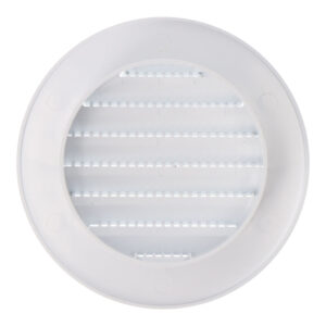 REJILLA VENTILACIÓN REDONDA, ABS, EMPOTRABLE CON MOSQUITERA Ø70mm BLANCA