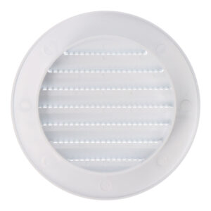 REJILLA VENTILACIÓN REDONDA EMPOTRABLE CON MOSQUITERA Ø80mm  ABS BLANCA