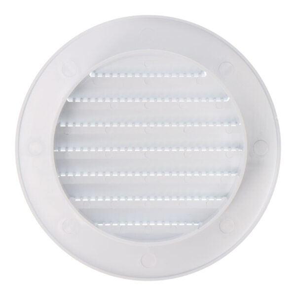 REJILLA VENTILACIÓN REDONDA EMPOTRABLE CON MOSQUITERA Ø80mm  ABS BLANCA