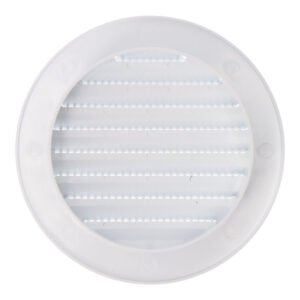 REJILLA VENTILACIÓN REDONDA EMPOTRABLE,  ABS, CON MOSQUITERA Ø90mm BLANCA