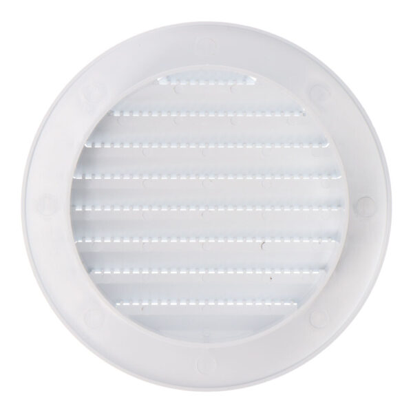 REJILLA VENTILACIÓN REDONDA EMPOTRABLE,  ABS, CON MOSQUITERA Ø90mm BLANCA