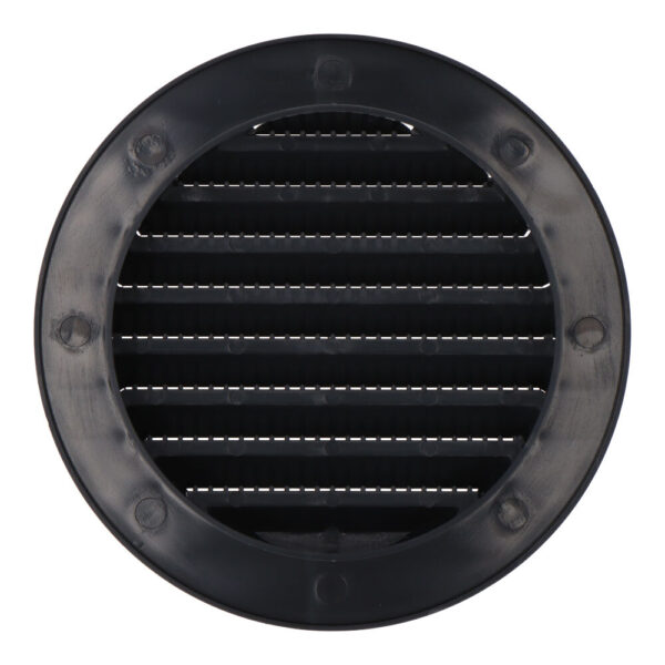 REJILLA VENTILACIÓN REDONDA EMPOTRABLE CON MOSQUITERA Ø90mm  ABS GRIS ANTRACITA
