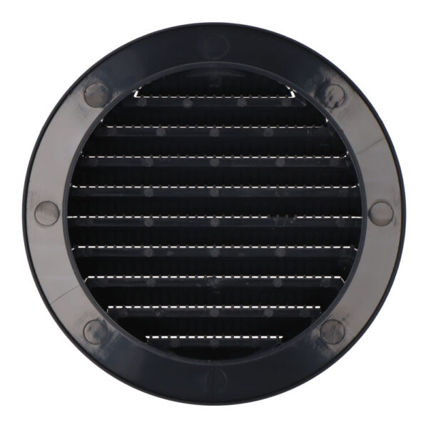 REJILLA VENTILACIÓN REDONDA EMPOTRABLE CON MOSQUITERA Ø100mm  ABS GRIS ANTRACITA