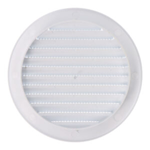 REJILLA VENTILACIÓN REDONDA EMPOTRABLE CON MOSQUITERA Ø120mm  ABS BLANCA