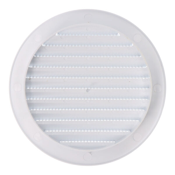 REJILLA VENTILACIÓN REDONDA EMPOTRABLE CON MOSQUITERA Ø120mm  ABS BLANCA