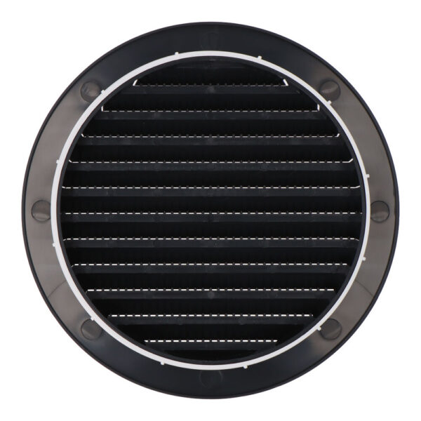 REJILLA VENTILACIÓN REDONDA, ABS, EMPOTRABLE CON MOSQUITERA Ø125mm GRIS ANTRACITA