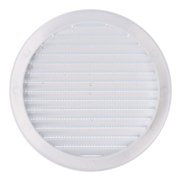 REJILLA VENTILACIÓN REDONDA EMPOTRABLE CON MOSQUITERA Ø150mm  ABS BLANCA
