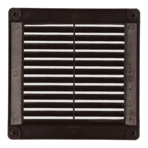 REJILLA VENTILACIÓN CUADRADA CON TAPONES 150x150x7mm ABS MARRÓN