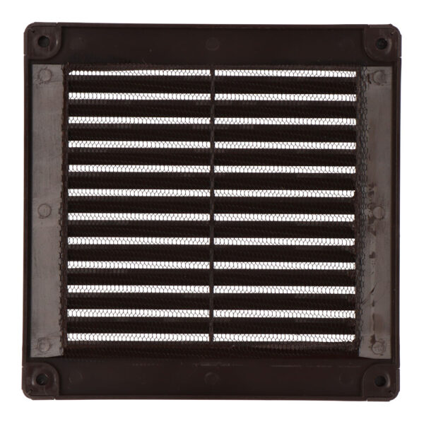 REJILLA VENTILACIÓN CUADRADA CON TAPONES 150x150x7mm ABS MARRÓN